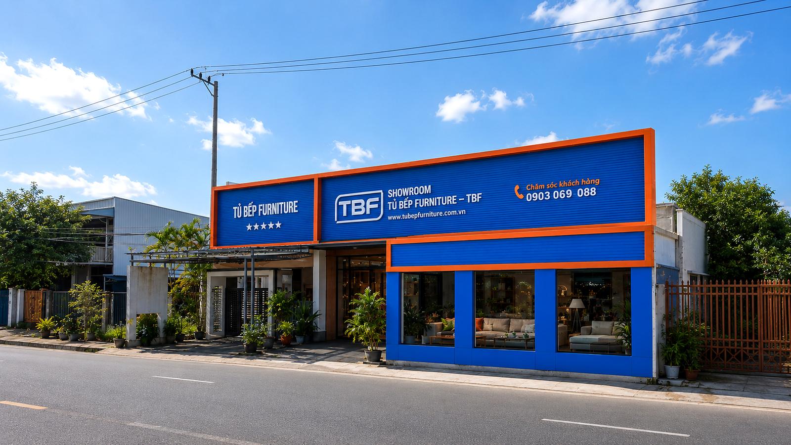 Showroom Tủ Bếp Furniture – TBF, toàn cảnh mặt tiền